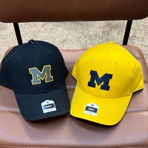 Set of 2 Black and Yellow Caps with M Logo